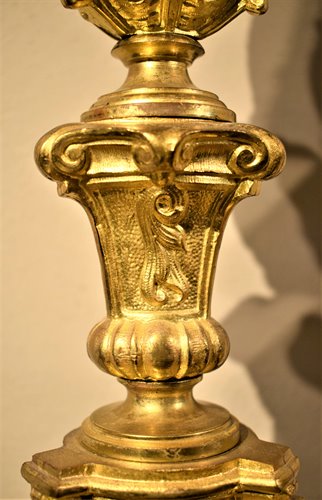 Coppia Candelabri  Luigi XV in bronzo dorato